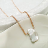 Glamorous Pearls Collection Necklace - Flat Rainbow Pearl Necklace