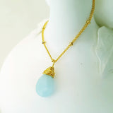 Teardrop Gems Collection - Faceted Teardrop Hand-wired Gemstone Necklace