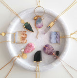 Adore Gemstone Collection - Rainbow Abalone Shell Horn Necklace