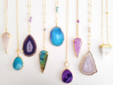 Adore Gemstone Collection - Agate Slice Blue Necklace