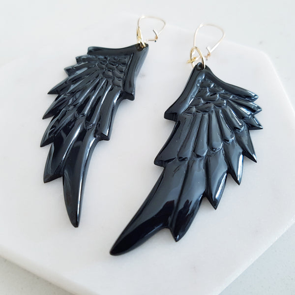Charismatic Wanderlust Collection - Horn Earrings Angel Wings
