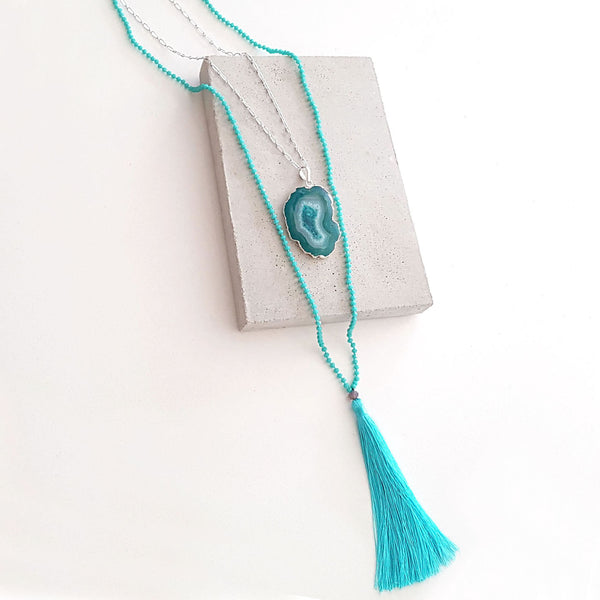 Tassel Gemstone Necklace