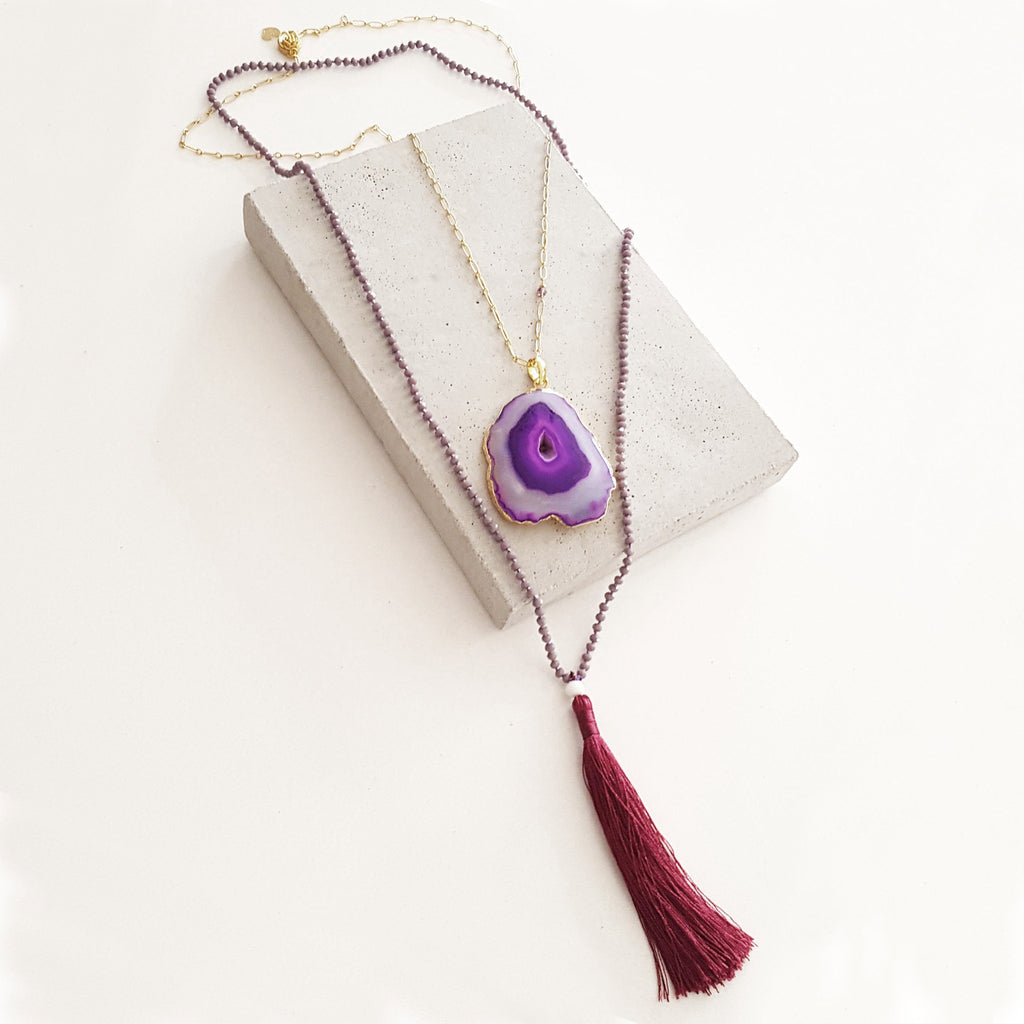 Tassel Gemstone Necklace