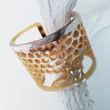 Charismatic Wanderlust Collection - Horn Bangle Honeycomb and Bee Cuff