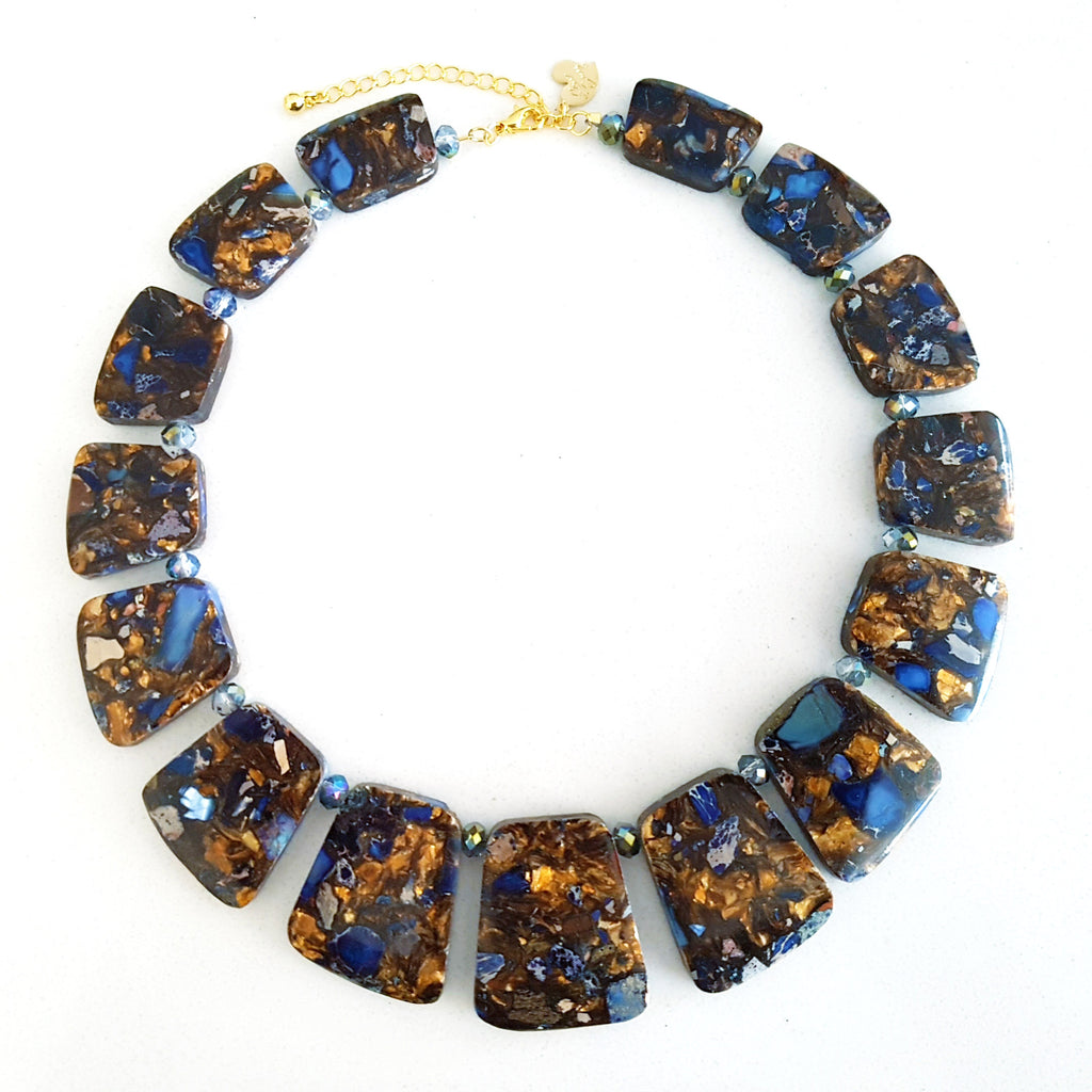 Adore Gemstone Collection - Colourful Sea Sediment Jasper Choker Necklace (Limited Edition)