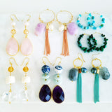 Adore Gemstone Earrings Collection - Blue Aqua Aura Quartz Earrings