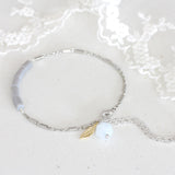 Adore Gemstone Collection - Aquamarine Feather Bracelet