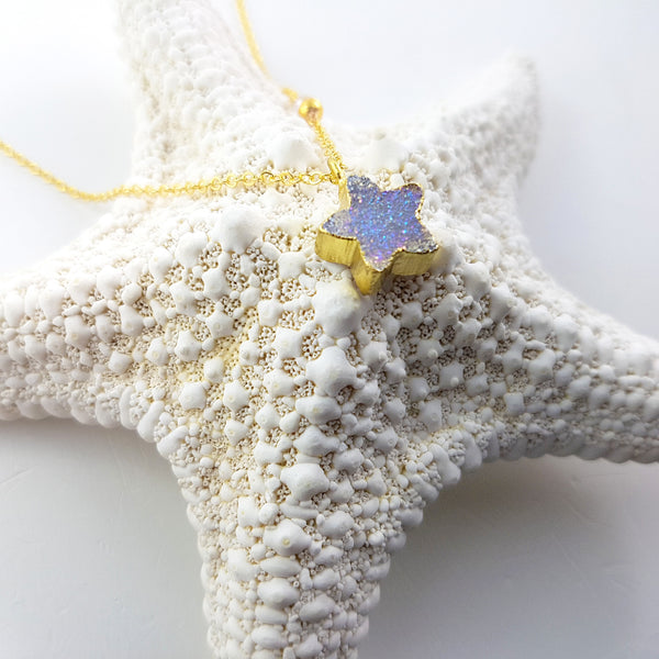 Adore Gemstone Collection - Druzy Star Necklace