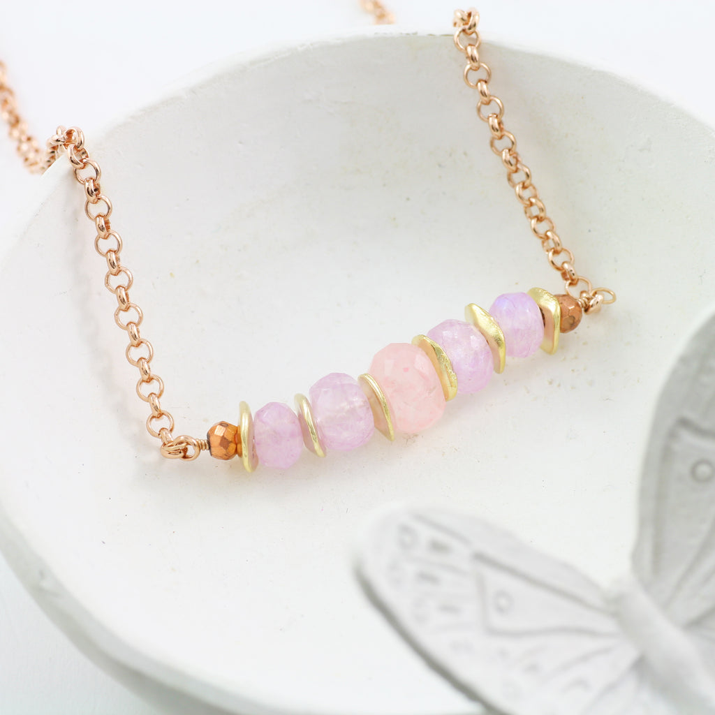Adore Gemstone Collection - Pink and Lavender Moonstone Necklace