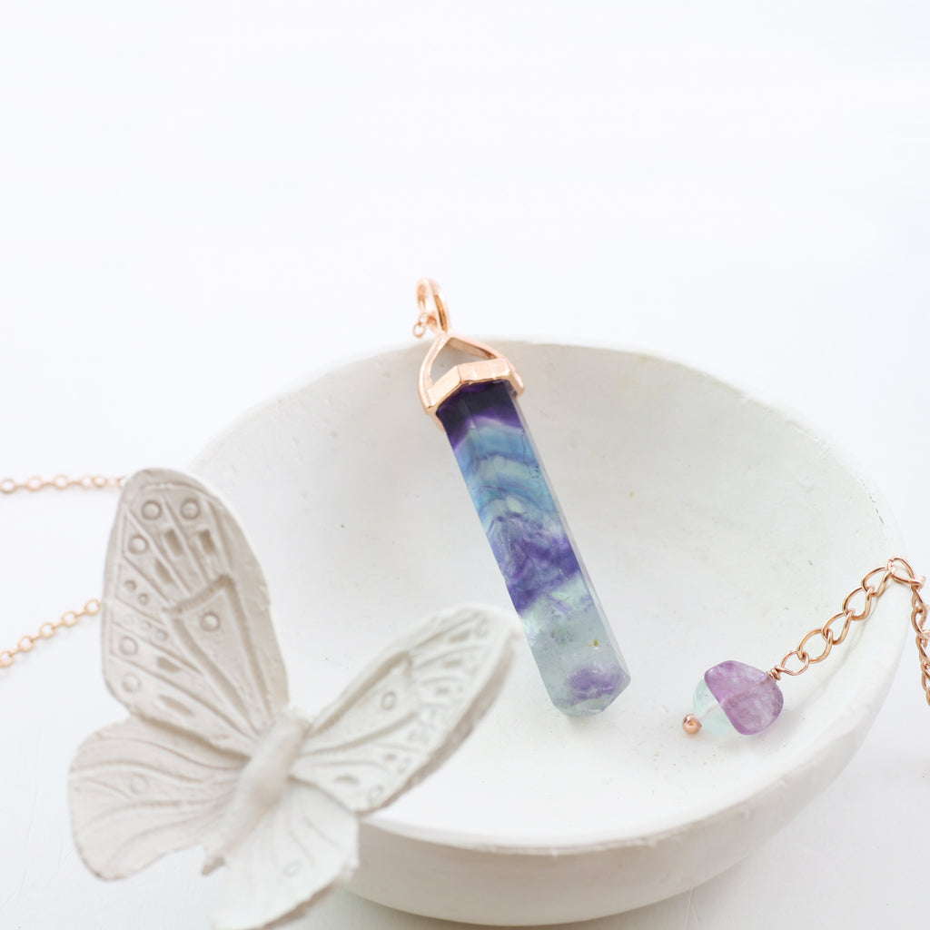 Adore Gemstone Collection - Fluorite Wand Necklace