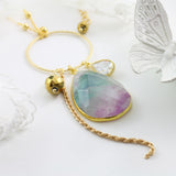 Adore Gemstone Collection - Fluorite Ring Charm Necklace