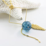 Adore Gemstone Collection - Blue Glass Sphere Quartz Necklace