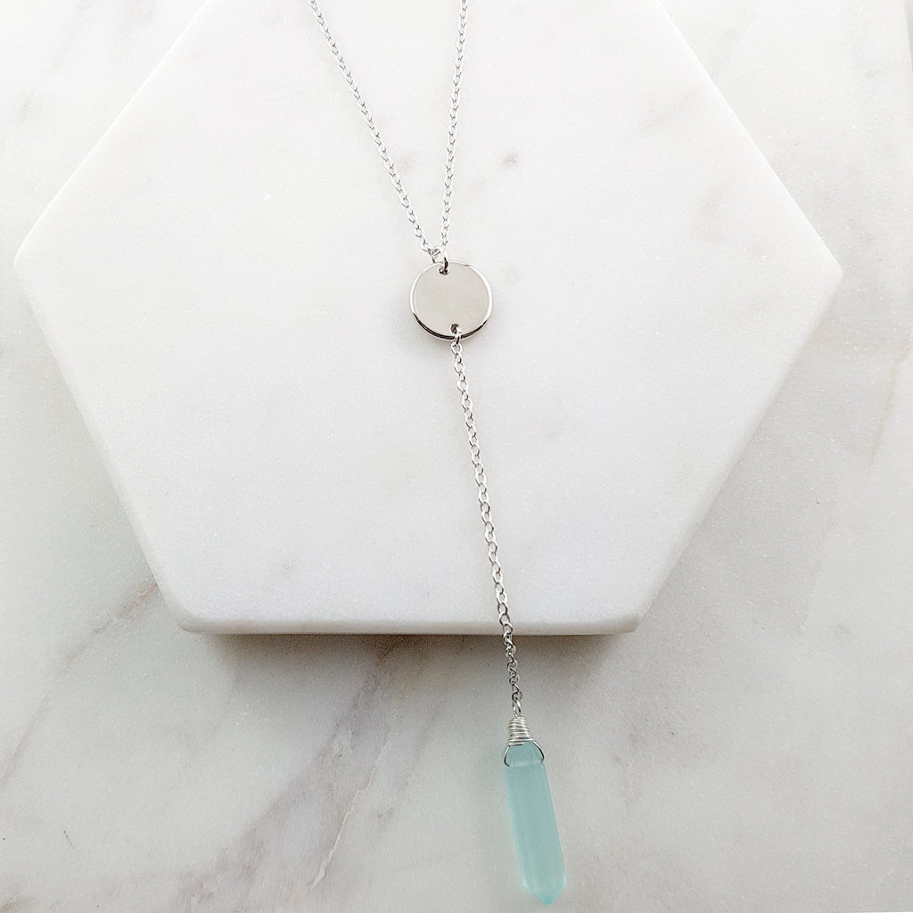 Adore Gemstone Collection - Pointed Blue Chalcedony Necklace