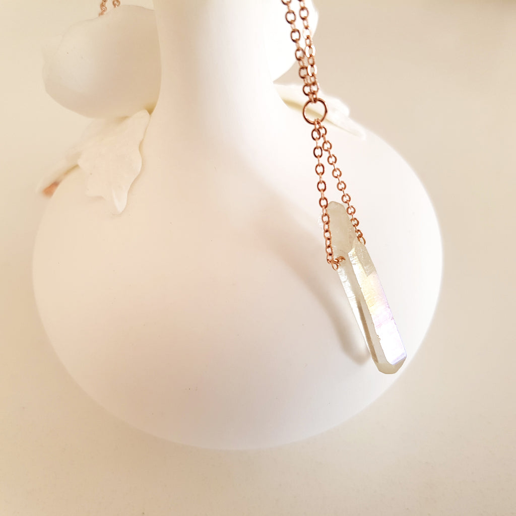 Adore Gemstone Collection - Aura Quartz Wand Necklace