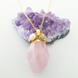 Adore Gemstone Collection - Rose Quartz Nugget Necklace