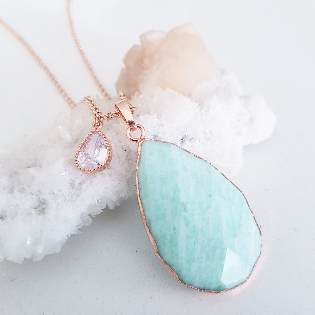 Adore Gemstone Collection - Teardrop Amazonite Necklace