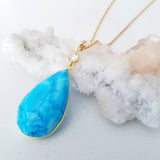 Adore Gemstone Collection - Blue Teardrop Turquoise Necklace