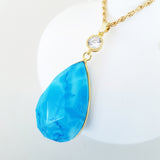 Adore Gemstone Collection - Blue Teardrop Turquoise Necklace