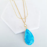 Adore Gemstone Collection - Blue Teardrop Turquoise Necklace