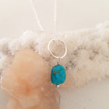 Adore Gemstone Collection - Turquoise Moon Sterling Silver Necklace