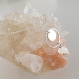 Adore Gemstone Collection - Moonstone Full Moon Sterling Silver Necklace