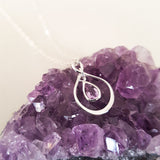 Adore Gemstone Collection - Amethyst Teardrop Sterling Silver Necklace