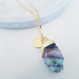 Adore Gemstone Collection - Raw Fluorite Nugget Necklace