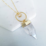 Adore Gemstone Collection - Faceted Pointed Clear Quartz Necklace