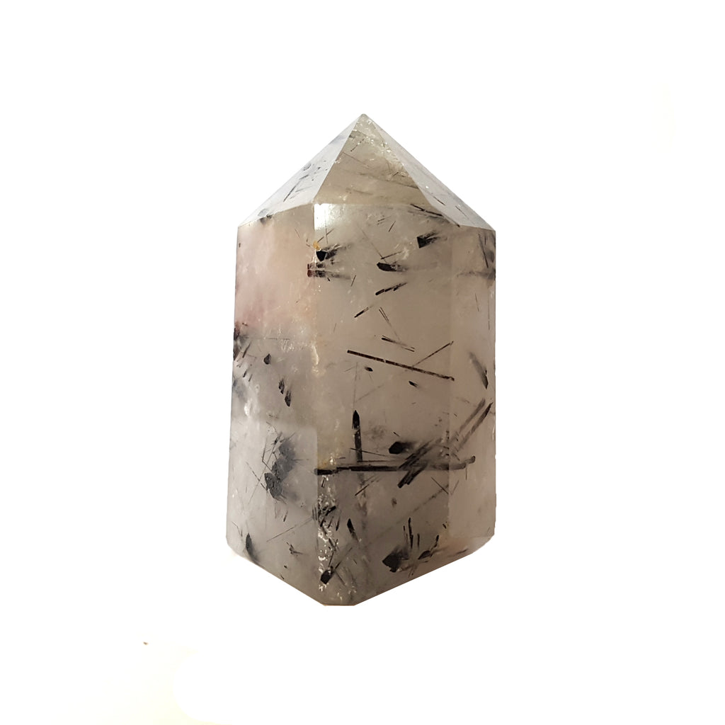 Nature Treasure - Tourmalinated Quartz Pyramid Tower - The Good Vibe Stone