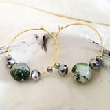 Adore Gemstone Earrings Collection - Tree Agate Loop Earrings