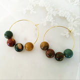 Adore Gemstone Earrings Collection - Indian Agate Loop Earrings