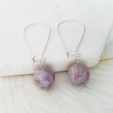 Adore Gemstone Earrings Collection - Purple Lepidolite Earrings