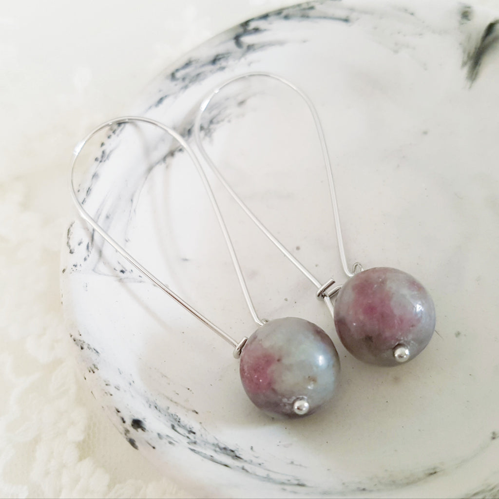 Adore Gemstone Earrings Collection - Purple Lepidolite Earrings