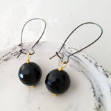Adore Gemstone Earrings Collection - Faceted Black Agate Earrings