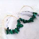 Adore Gemstone Earrings Collection - Dark Green Malachite Earrings
