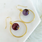 Adore Gemstone Earrings Collection - Phantom Quartz Gold Ring Earrings