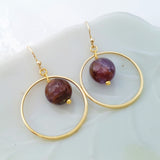 Adore Gemstone Earrings Collection - Phantom Quartz Gold Ring Earrings