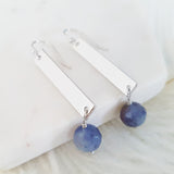 Adore Gemstone Earrings Collection - Iolite Silver Bar Earrings