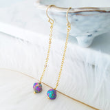 Adore Gemstone Earrings Collection - Titanium Rainbow Quartz Hanging Earrings