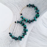 Adore Gemstone Earrings Collection - Green Malachite Loop Earrings