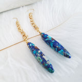 Adore Gemstone Earrings Collection - Blue Sea Sediment Jasper Hanging Earrings