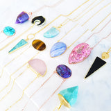 Adore Gemstone Collection - Inverse Teardrop Strawberry Quartz Necklace