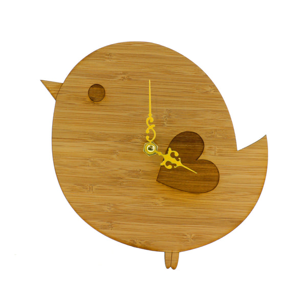 Wooden Clock - Bird