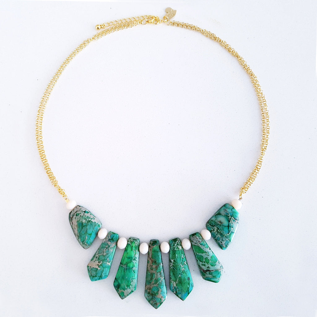 Adore Gemstone Collection - Colourful Sea Sediment Jasper Choker Necklace (Limited Edition)