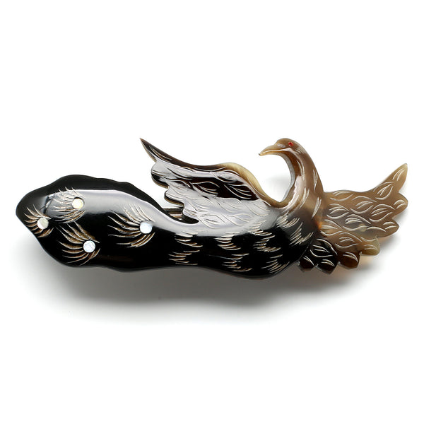 Charismatic Wanderlust Collection - Horn and Shell Hair Clip Phoenix - Soul Made Boutique