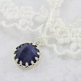 Round Faceted Gemstone Necklace