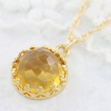 Round Faceted Gemstone Necklace