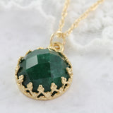 Round Faceted Gemstone Necklace