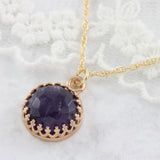 Round Faceted Gemstone Necklace