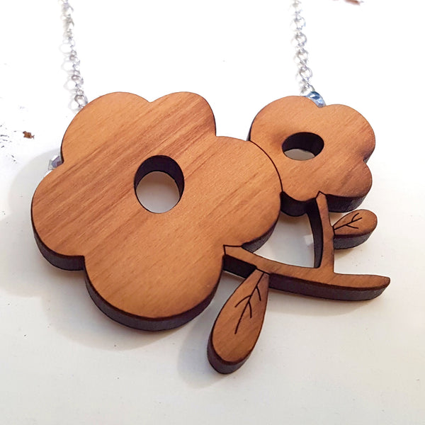 Flower Wood Necklace
